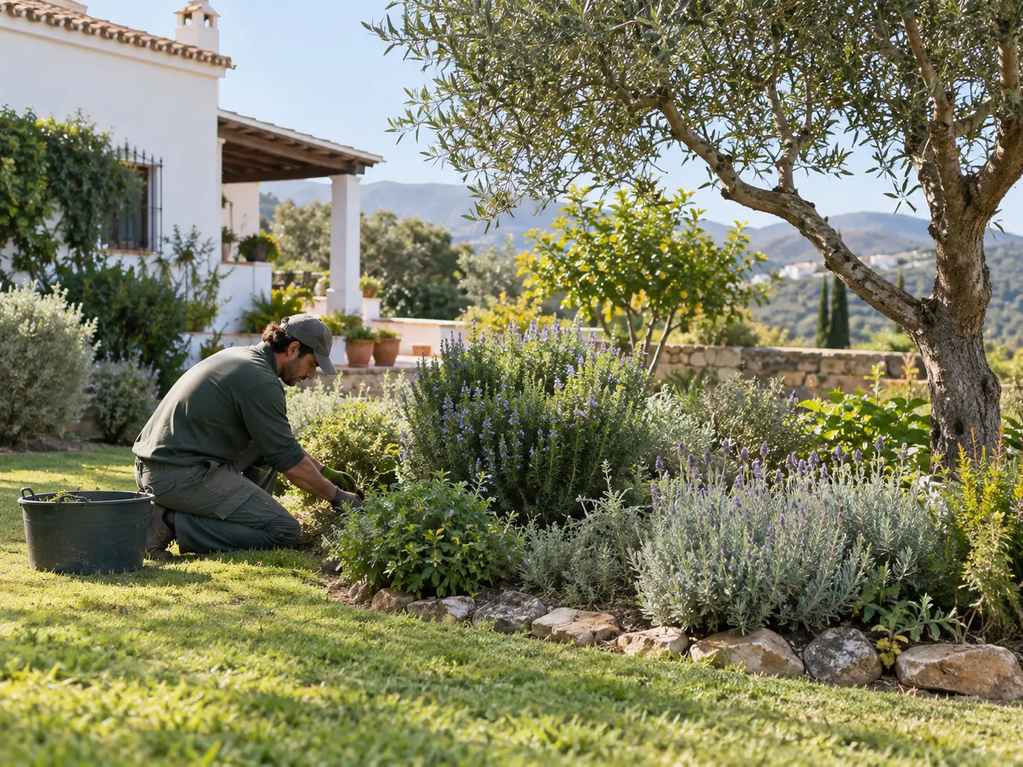 Mantenimiento de jardín en una vivienda de la Axarquía, Málaga