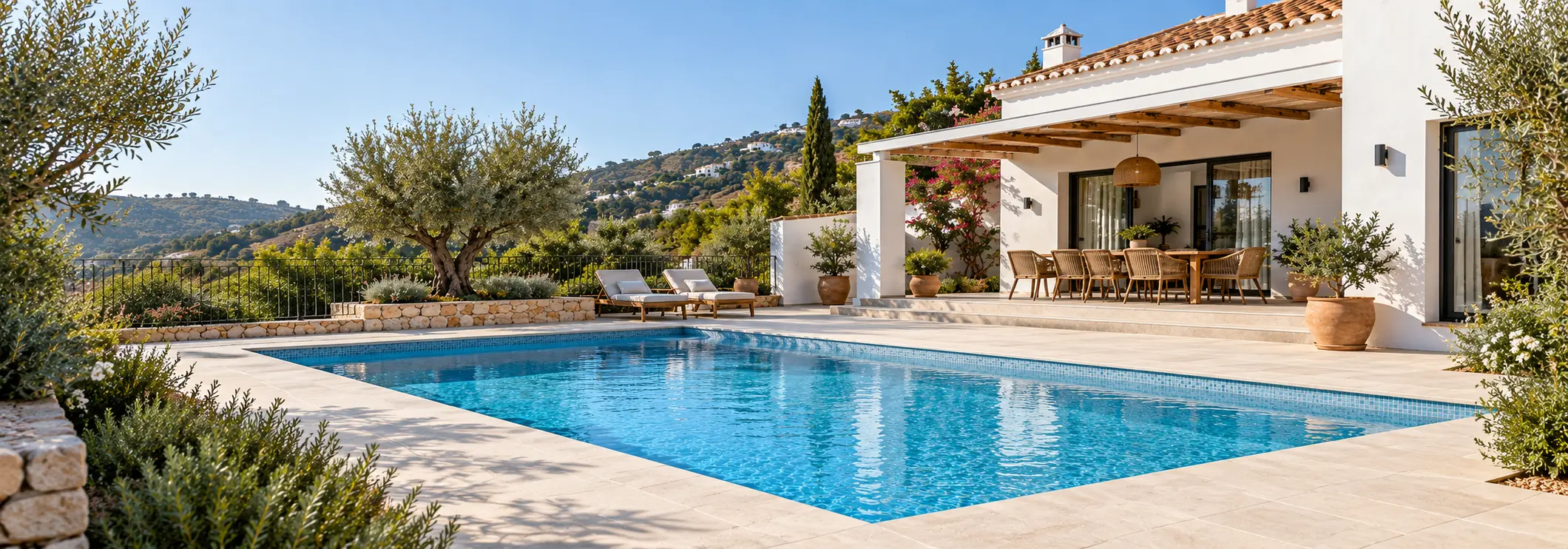 Piscina, terraza y zona exterior renovadas en la Axarquía